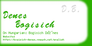 denes bogisich business card